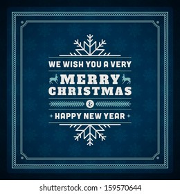 Merry Christmas postcard ornament decoration background. Vector illustration Happy new year message, Happy holidays wish. 