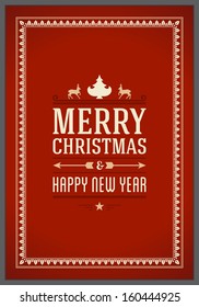 Merry Christmas postcard ornament decoration background. Vector illustration Eps 10. Happy new year message, Happy holidays wish. 