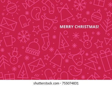 Merry Christmas Postcard Pattern