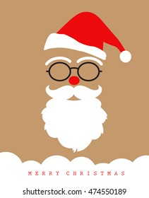 Merry Christmas postcard Santacros face