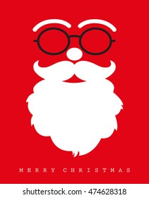 Merry Christmas postcard Santacros face