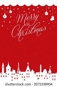Merry christmas postcard template illustration ( knit pattern )