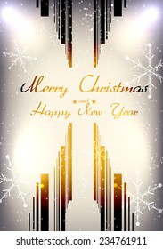 Merry Christmas Postcard - Vector Illustration
