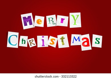 Merry Christmas postcard. Vector illustration