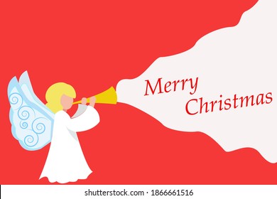 Merry Christmas poster with angel