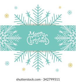 Merry Christmas  poster, Christmas ball with fir branches and decoration elements. This illustration can be used as a greeting card, poster or print.