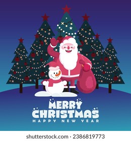 Merry Christmas poster and banner, Social Media post,
