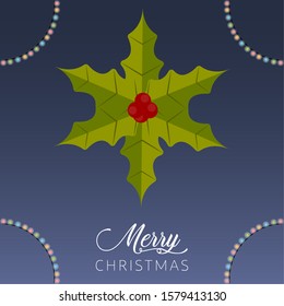 Merry christmas poster with a christmas decoration - Vector
