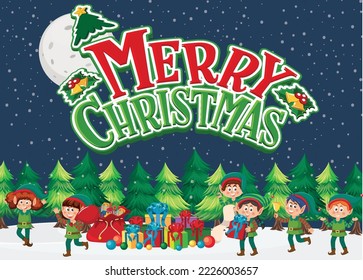 Merry Christmas poster design illustration