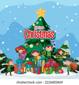 Merry Christmas Poster Design illustration