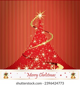 Merry Christmas poster with red and golden combination