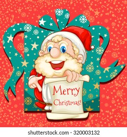 Merry  Christmas poster with Santa illustration