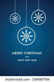 Merry Christmas poster. Snowflake vector. snowflake symbol. snowflake in ball. 