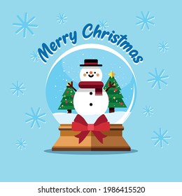 Merry Christmas Poster Vector Design - Snow Ball