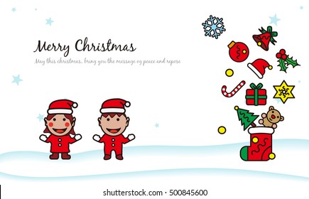 merry christmas Poster. Vector illustration.