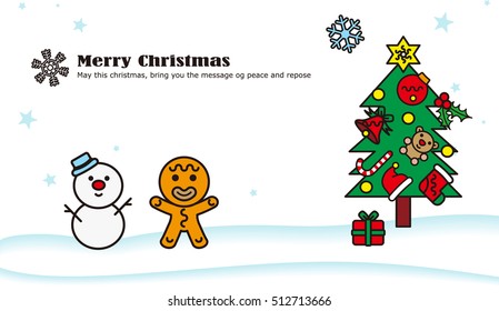 merry christmas Poster. Vector illustration.