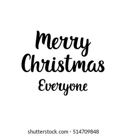 Merry Christmas poster, vector isolated lettering. Hand drawn card illustration.