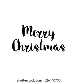 Merry Christmas poster, vector isolated lettering. Hand drawn card illustration. Design for t-shirt and prints.