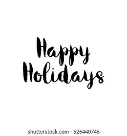 Merry Christmas poster, vector isolated lettering. Hand drawn card illustration. Design for t-shirt and prints.