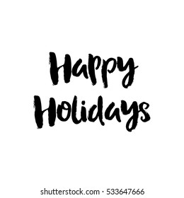 Merry Christmas poster, vector isolated lettering. Hand drawn card illustration.