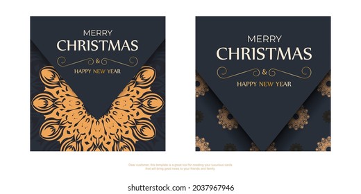 Merry Christmas Print ready gray card design with orange ornaments. Poster template Happy new year and winter patterns.