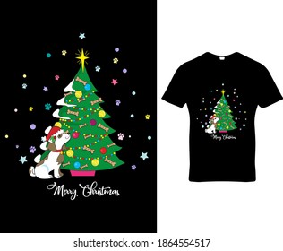 Merry christmas, pugmas quote graphic custom typography t-shirt design template vector.Premium quality logo concept illustration.