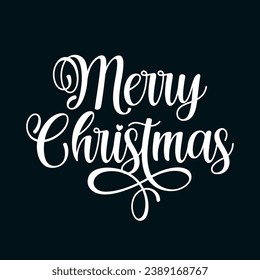 Merry Christmas quote for card. Hand drawn modern calligraphy . Vector illustration of handwritten lettering