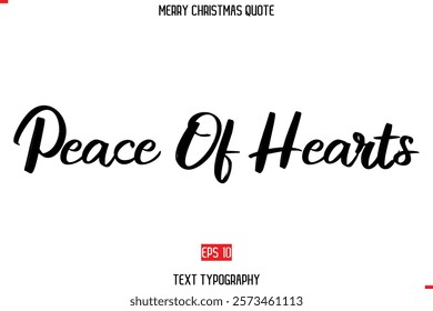 Merry Christmas Quote in Cursive Text Typography Peace Of Hearts