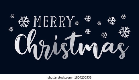 Merry Christmas quote  as logo or header. Celebration Lettering for poster, card, invitation, banner, label