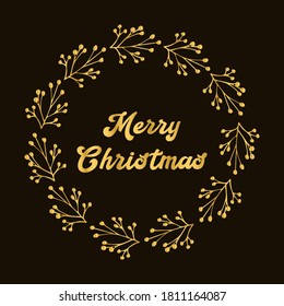 Merry Christmas quote  as logo or header. Celebration Lettering for poster, card, invitation, banner, label, flyer, gift.