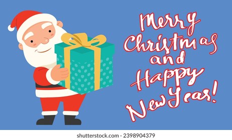 merry christmas quote with santa to post on social media, social sizes