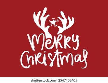 Merry Christmas quote saying calligraphy slogan text. Vector illustration design.