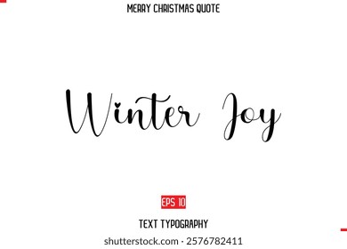 Merry Christmas Quote in Stylish Typography Text Winter Joy