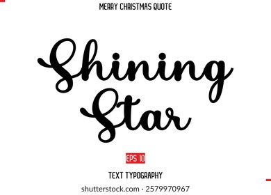 Merry Christmas Quote in Stylish Typography Text Shining Star