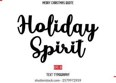 Merry Christmas Quote in Stylish Typography Text Holiday Spirit