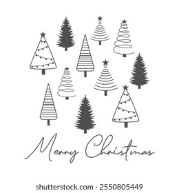 Merry Christmas quote. Vector holiday illustration. Season greeting. Happy New Year and Merry Christmas.
