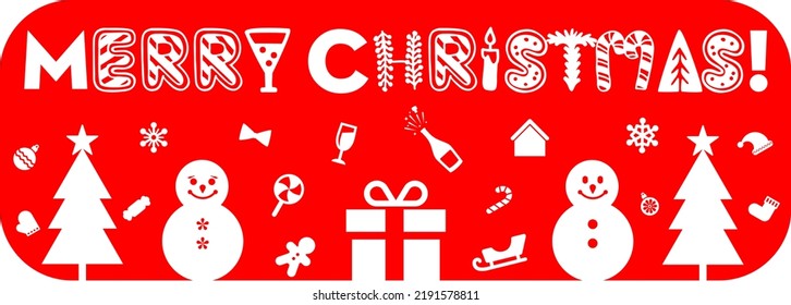 Merry Christmas with red background