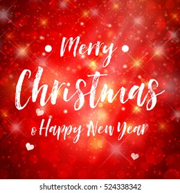 Merry Christmas - Red Background celebration greeting banner