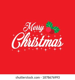 Feliz Navidad con fondo rojo y señuelo Typography Vector Greeting Illustration Design se puede usar para publicación en medios sociales Impresa en la camiseta Cartel de afiches de pegatinas temporada navideña