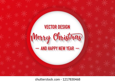 Merry christmas red background with snowflake, vector, illustration, eps file