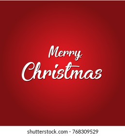 Merry Christmas. Red background. White text. Handwritten. Happy New Year vector text Calligraphic Lettering design. Creative typography for Holiday Greeting Gift Poster. Calligraphy Font Style