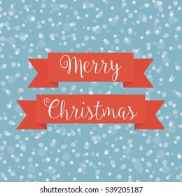 Merry Christmas Red Banners With Snowy Background - vector eps 10