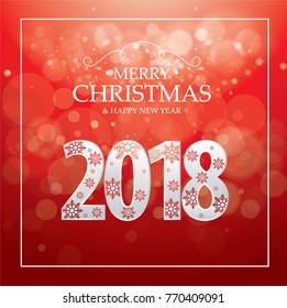 Merry Christmas Red Bokeh 2018