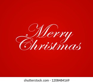 Merry Christmas red Calligraphic Lettering text for design greeting cards. Holiday Greeting Gift Poster. Calligraphy modern Font