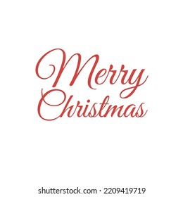merry christmas red hand lettering inscription to winter holiday design, calligraphy vector illustration