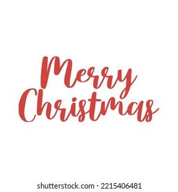 merry christmas red hand lettering inscription to winter holiday design, calligraphy vector illustration
