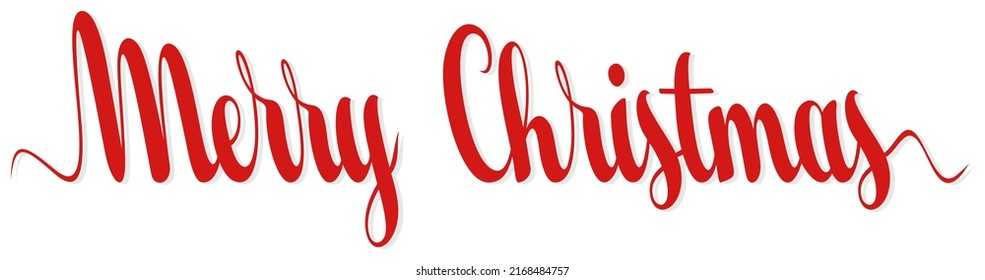 Merry Christmas. Red Hand writing calligraphic lettering on a white background.
Christmas Greetings as vector Ornament.