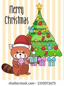 Merry Christmas with Red Panda