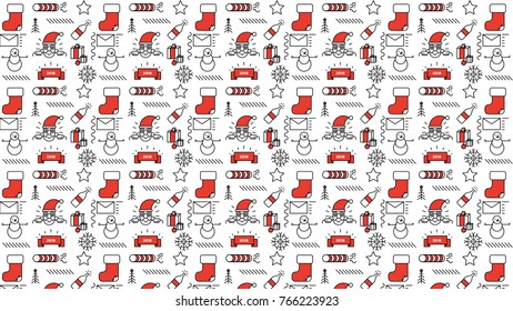 Merry Christmas Red Pattern / 
New year ornament