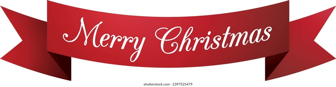 Merry Christmas Red Ribbon Banner
